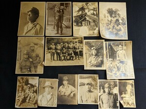  war front old photograph 14 sheets old Japan army .. Taiwan pcs middle woman school Kumamoto three six squad etc. 