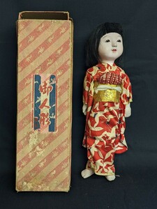 アンティーク 日本人形 市松人形 抱き人形 女の子 身長約34cm