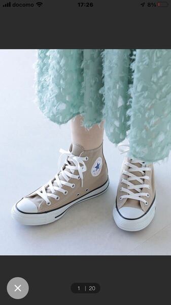 新品未使用 BEAMS コンバースCONVERSE ハイカットベージュ24.5