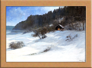 Art hand Auction शीतकालीन परिदृश्य पेंटिंग A3 स्वीडन, चित्रकारी, आबरंग, अन्य
