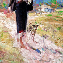 農民の女性と犬 B4 ルーマニア_画像5