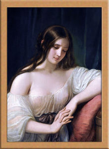 Art hand Auction 若い女性の肖像画 A3 イタリア, 絵画, 油彩, 人物画
