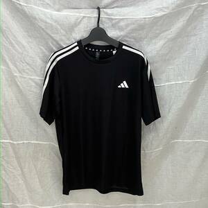 新品未使用品★adidas アディダス★ XLサイズ 『トレイン エッセンシャルズ 3ストライプス』黒ブラック 半袖Tシャツ BXT41/IB8150