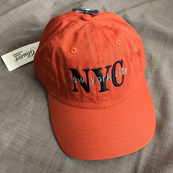 newhattan ニューハッタン NYC ロゴ キャップ 帽子 オレンジ 刺繍