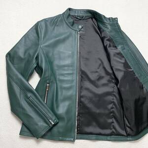  rare 2XL Jack rose [ finest quality. ram leather ]JACKROSE rider's jacket leather jacket blouson sheepskin sheep leather original leather 5 green leather 1 jpy 