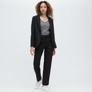 ユニクロ 感動パンツ(ウールライク)ネイビーM