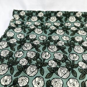  embroidery *si- chin g.linen. cloth * width 138cm×50cm* green ground. rose flower 