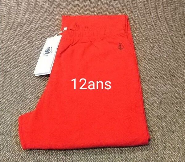 PETIT BATEAU 新品未使用品 ストレッチコットン カルソン クリアレッド 12ans