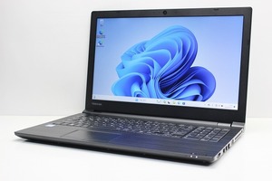 ノートパソコン Windows11 中古 東芝 Dynabook B65 大画面 15.6インチ 第8世代 Core i3 SSD256GB メモリ4GB カメラ 10キー