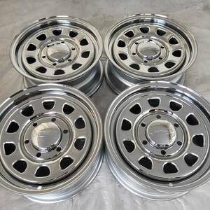 新品 デイトナ 15-6.5J＋40 6-139.7 クローム タイヤ付4本SET 195/80R15 ハンコック RA08 ハイエース200系 (W0044-0)