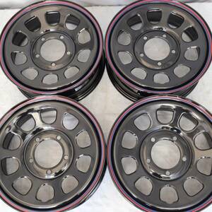 新品 デイトナ 16-5.5J＋22 5-139.7 ブラック ホイール4本SET ジムニー JA12W JA22W JB23W JB64W アウトレット特価(W2430-0) 送料込￥38,50