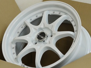 新品 17インチ 7.0J 4-100 ホワイト タイヤ付4本SET 195/45R17 ヴィッツ フィット ノート ヤリス アクア (W2318)