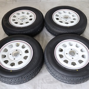 新品 デイトナ 12-4.0J＋42 4-100 ホワイト タイヤ付4本SET 145/80R12 80/78N ブリヂストン K370 軽トラ 軽バン (W2404-1)