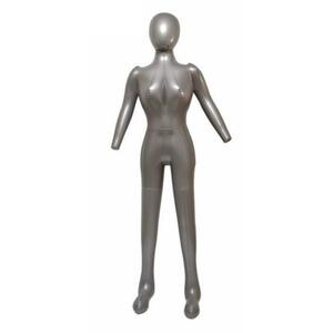 エアー マネキン トルソー 全身 女性タイプ ディスプレイ 衣装 展示 デッサン 空気人形 折り畳み 持ち運び コンパクト シルバー