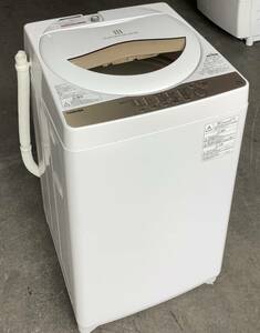M454【中古・現状品】TOSHIBA 東芝 全自動電気洗濯機 AW-5G8　5㎏　2020年製　動作確認済み