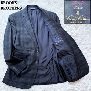 BROOKS BROTHERS ブルックスブラザーズ Regent テーラードジャケット グリーンチェック ウール 総裏 39