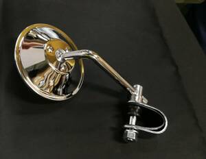 4 -inch round mirror clamp attaching chrome clamp on mirror Harley etc. 1 -inch steering wheel for 