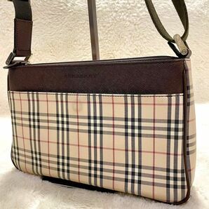 BURBERRY バーバリー キャンバス レザー ノバチェック ショルダーバッグ