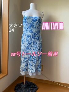 14 ANN TAYLOR アメリカブランド　シルク　ワンピース