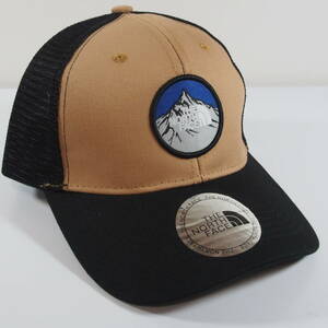 【新品・送料無料】38 NORTHFACE　ノースフェイス ロゴ キャップ 帽子 ベージュ 雪山 ワッペン メッシュキャップ