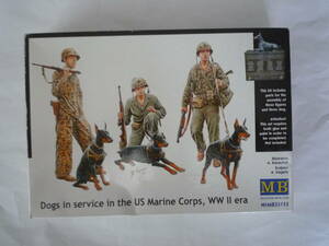 マスターボックス Master Box 35155 1/35 アメリカ海兵隊 3体 & ドーベルマン犬 3体 太平洋戦争 Dogs in service in the US Marine Corps