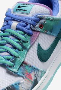 Futura Nike SB Dunk Low White and Geode Teal 26cm US8
