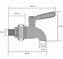 ステンレス製 瓶蛇口 焼酎サーバー用コック ビール 飲み物 イグルージャグ 16mm_画像3