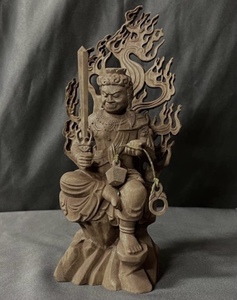  Buddhism handicraft total . made . wave sculpture finest quality carving tree carving Buddhist image immovable Akira . seat image 