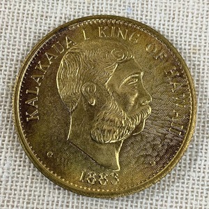 レプリカコイン 1883年 ハワイ王国 1ドル ハワイアン キング カラカウア I 硬貨 ゴールドコイン