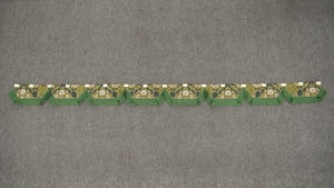 フロントカーテン　両面　花かご　緑　グリーン　大型　巾2200　丈150　角型　マジックテープ付　フレンジ　緑
