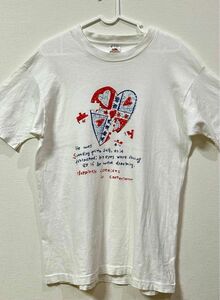 USA製 90s ハート ヴィンテージtシャツ フルーツオブザルーム Ｍ　古着　シングルステッチ