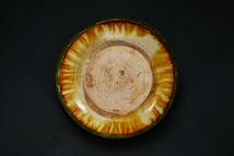 br10624 中国古玩 唐三彩碗 置物 陶器 陶磁器 15.2x15cm 高6.1cm_画像8