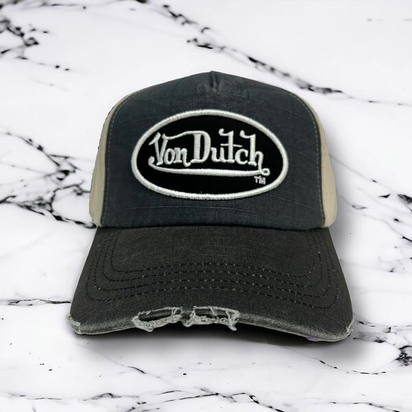 Von Dutch入荷！ボンダッチ　ダメージ加工トラッカーキャップ　帽子　Y2Kファッション　韓国ファッション