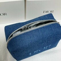 ディオール Dior ノベルテポーチ 化粧ポーチ ノベルティ クリスチャンディオール　ブルー　デニムポーチ　非売品　新品未使用_画像4