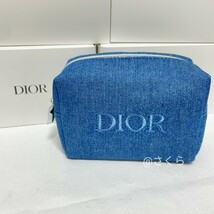 ディオール Dior ノベルテポーチ 化粧ポーチ ノベルティ クリスチャンディオール　ブルー　デニムポーチ　非売品　新品未使用_画像1