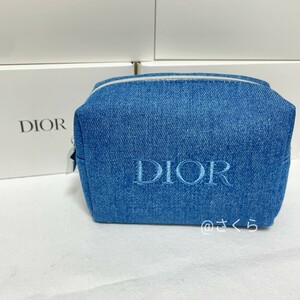 ディオール Dior ノベルテポーチ 化粧ポーチ ノベルティ クリスチャンディオール　ブルー　デニムポーチ　非売品　新品未使用