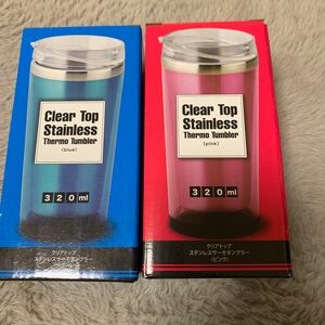 clear top stainless サーモ タンブラー（ピンク・ブルー）