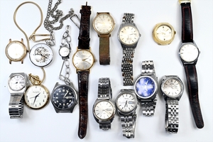 機械式 腕時計 15本セット LONGINES/SEIKO/CITIZEN/JENOVA/ORIENT/LM/5ACTUS/AUREOLE 手巻き 自動巻き 懐中時計 ビンテージ ジャンク 8