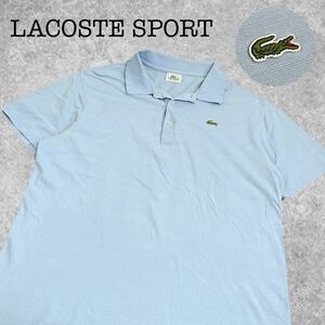 A-343★LACOSTE SPORT ラコステ スポーツ★ライトブルー水色 ワニロゴ刺繍 半袖 鹿の子 ポロシャツ 6