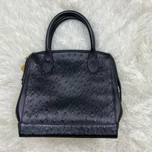 1円～　A-7　80　HANAE MORI　ハナエモリ　オーストリッチ　ハンドバッグ　ゴールド金具　ロゴ　_画像1