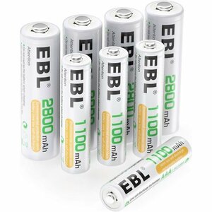 EBL 単三単四充電池セット ニッケル水素電池 池収納ケース付き 280 充電式 単3電池 単3・単4電池セット 106