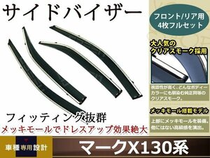 GRX130 マークX スモーク サイド ドア バイザー W固定 止め具付