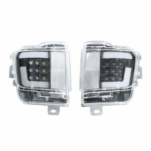 ю 車種専用設計 トヨタ ランドクルーザー 200系 後期 LED リフレクター 左右 セット クリアレンズ ブラック ポジション ブレーキ ランクル