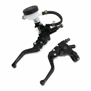 ю HONDA RVF400 1994-2000 マスター シリンダー レバー セット 7/8インチ φ22mm ブレーキ クラッチスイッチ付 6段階調整 [ ブラック ]