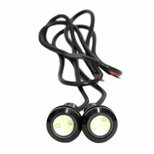 Б スポットライト LED イーグルアイ アイスブルー 2個セット 12V 高輝度 超小型 デイライト 18mm 防水仕様 フラッシュ ボルト 牛目