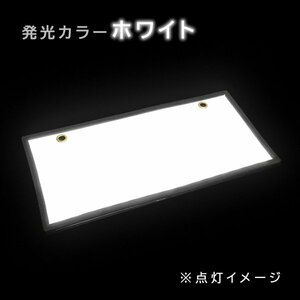 ю 極薄型 高輝度 字光式 LED ナンバー プレート ライト 全面発光 普通/軽自動車 12V 306mm×153mm 1枚 ホワイト イグナイター付き