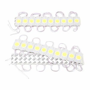 ю 【メール便】 トラック アンダーサイドマーカー COB 24V LED 20連結 2セット 計40個 防水 シャーシマーカー チップマーカー ホワイト 白