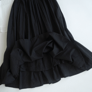 新品COCAコカ■着映え度抜群！インド綿きれい色フレアスカート 黒 ロングの画像5