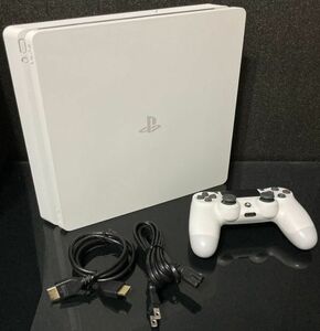 【PS4 動作確認済】PlayStation 4 グレイシャー・ホワイト 500GB (CUH-2100AB02)【2405-0066】　※まとめて取引不可