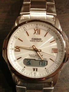 #280 美品 CASIO カシオ wave ceptor ウェーブセプター タフソーラー 電波 メンズ WVA-M630 腕時計 稼働品 白文字盤